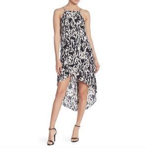Free Press crepe leopard high low sleeveless dress